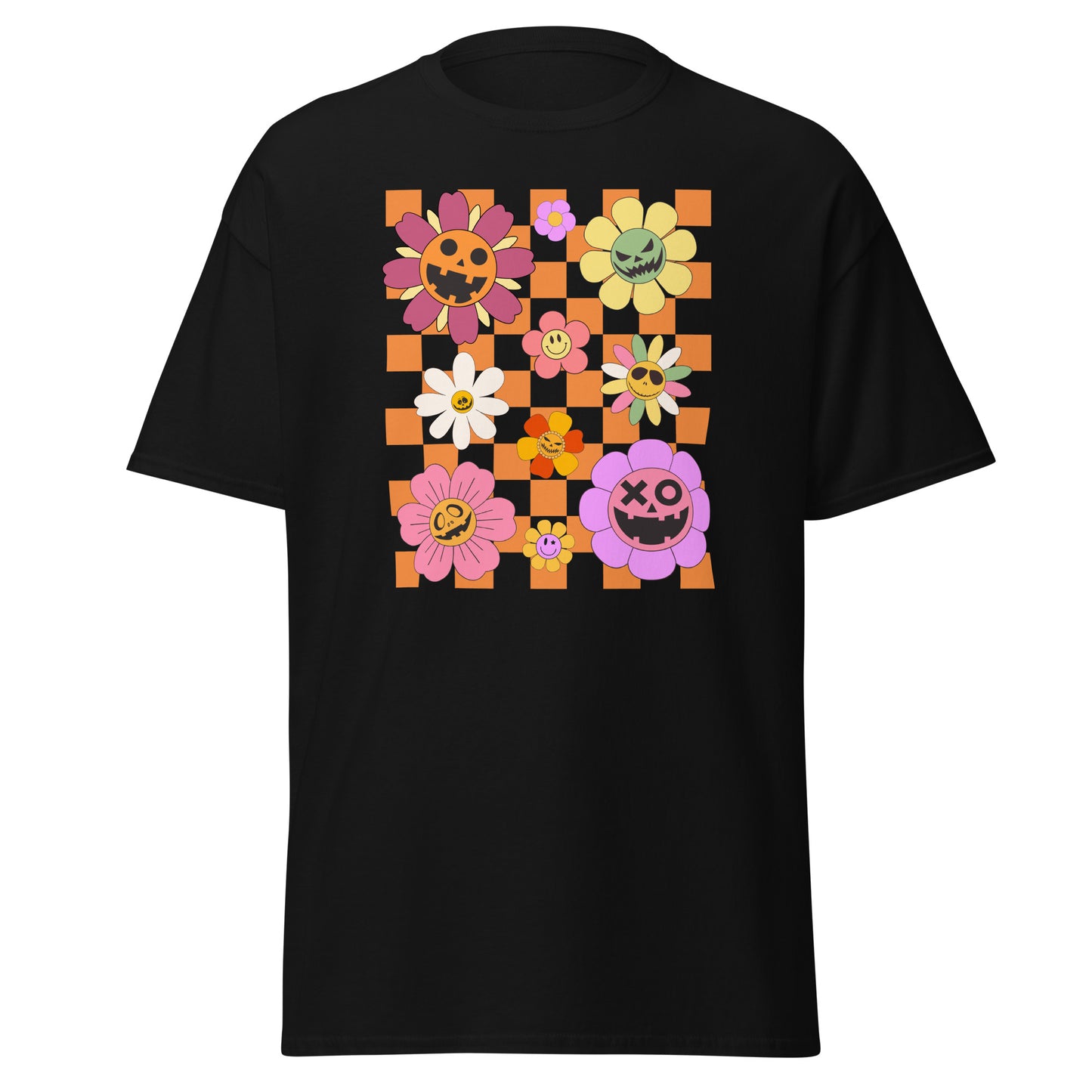 Flower-Filled Halloween Vibe Tee - Groovy Edition