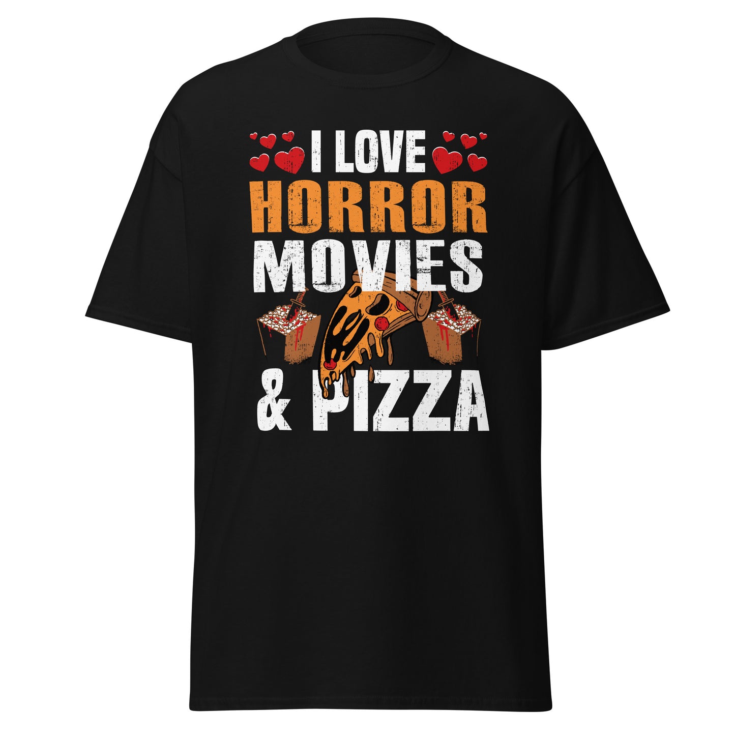 I love horror movies & pizza , Halloween Soft Style T-Shirt