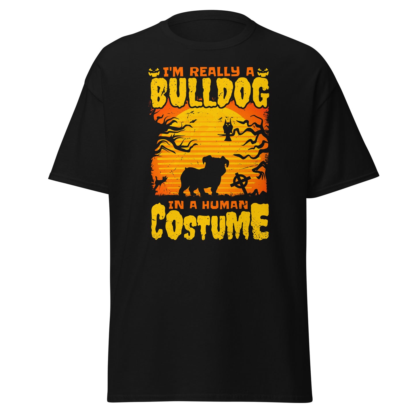 Soy realmente un BULLDOG con disfraz humano, camiseta de estilo suave de Halloween