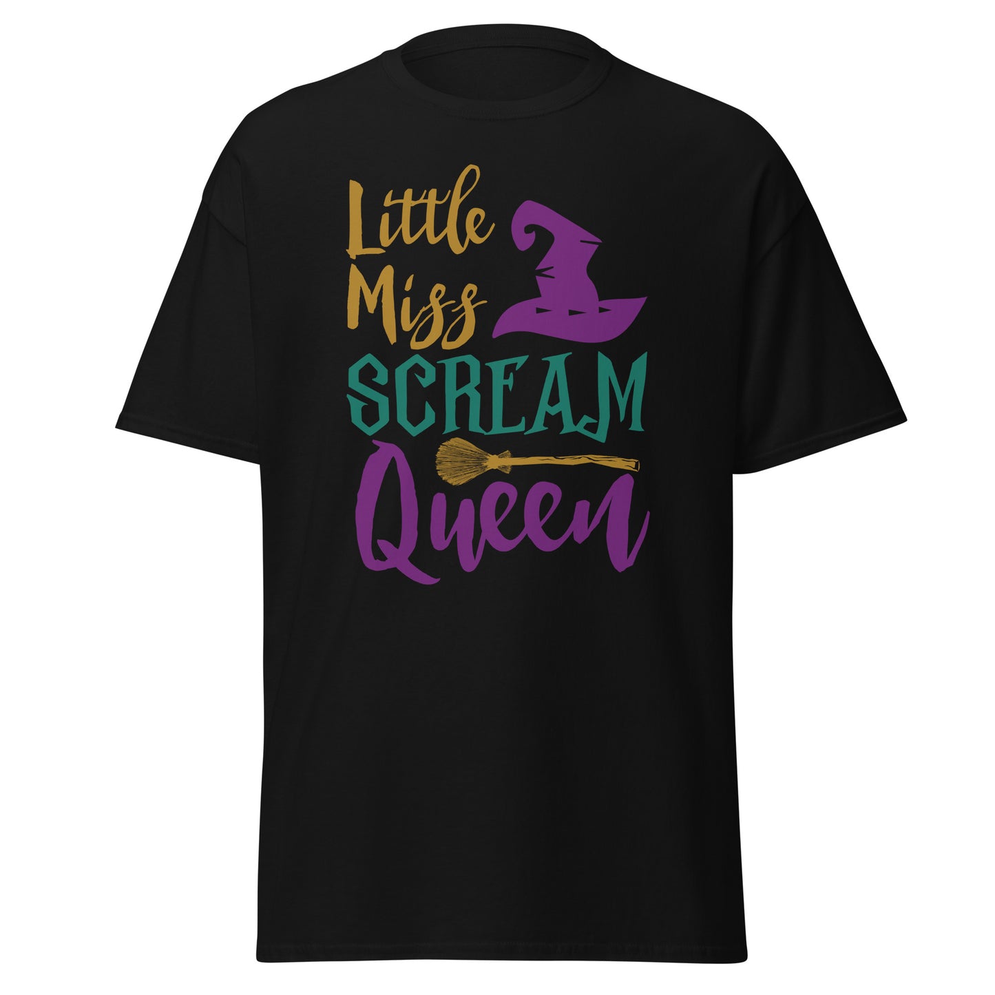 Little Miss Scream Queen, camiseta de algodón pesado de estilo suave con diseño de Halloween