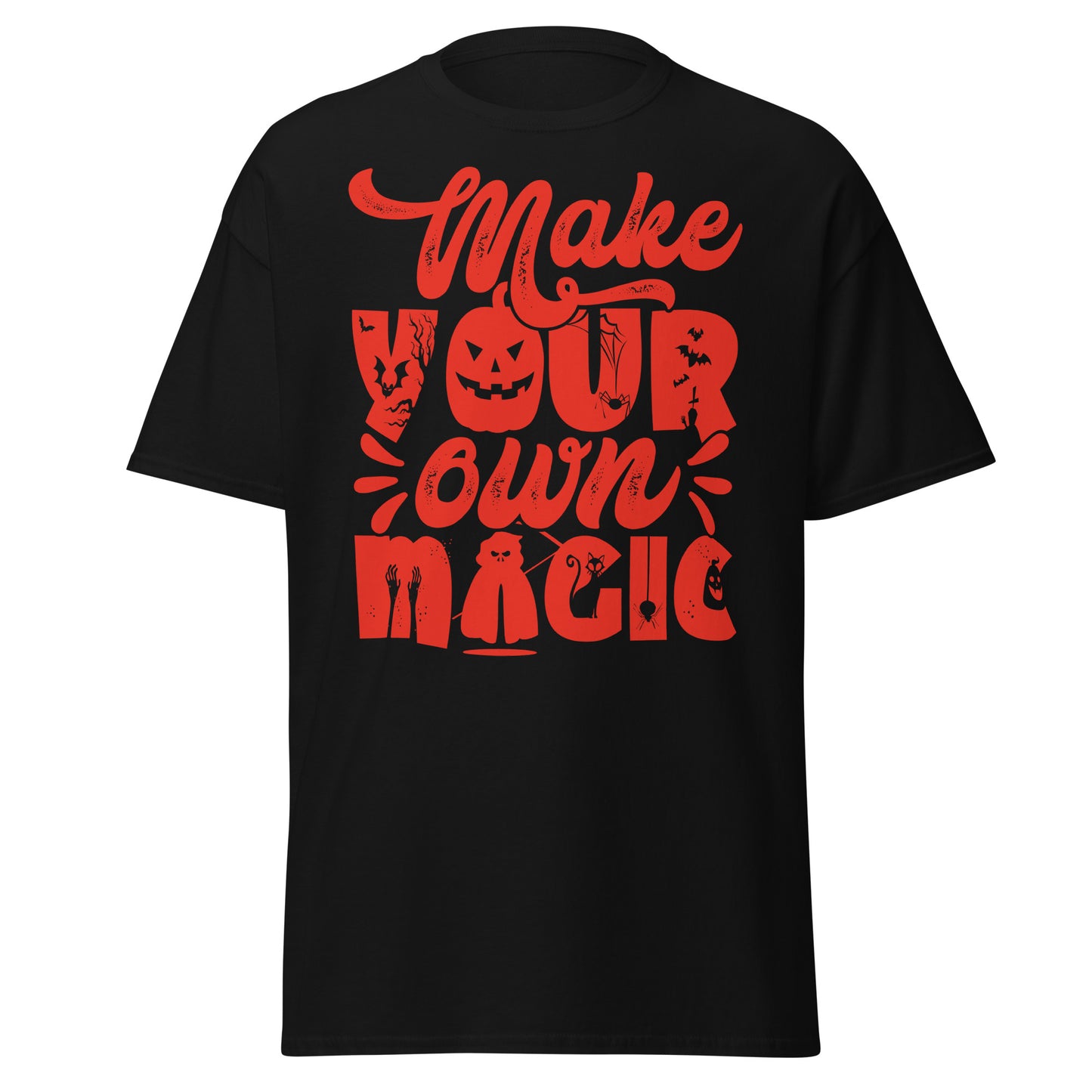 Haz tu propia magia, camiseta de algodón pesado de estilo suave con diseño de Halloween