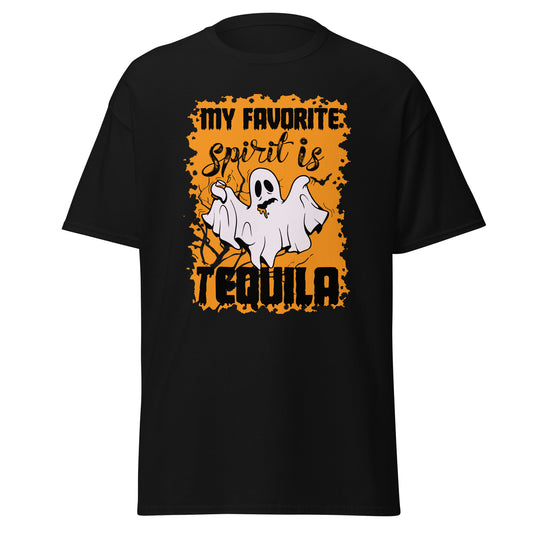 Mein Lieblingstrinkgeist ist Tequila, weiches T-Shirt aus schwerer Baumwolle im Halloween-Design