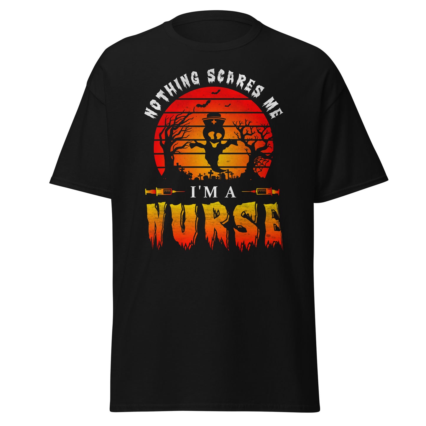 Nothing Scares Me I'm a Nurse, camiseta de algodón pesado de estilo suave con diseño de Halloween