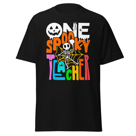 One Spooky Teacher , Halloween Design Soft Style Heavy Cotton T-Shirt