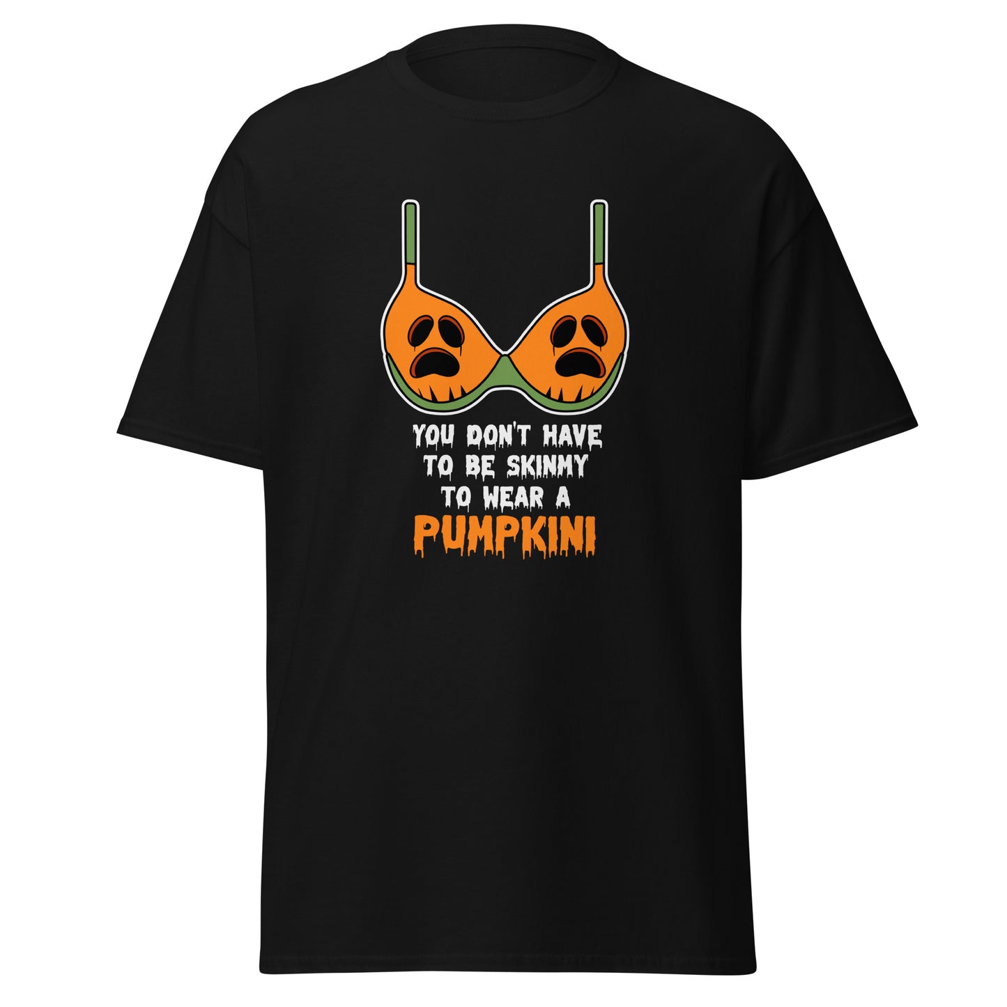 Pumpkini Funny, Halloween-Design, weicher Stil, schweres Baumwoll-T-Shirt