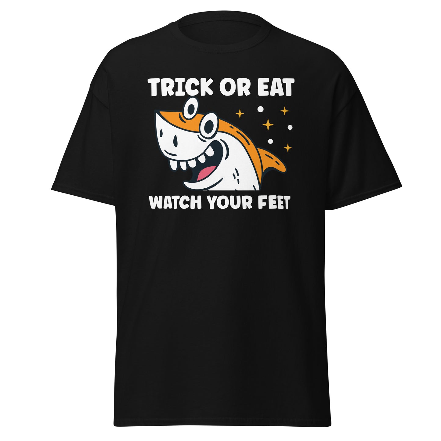 Shark Trick or Eat, camiseta de algodón pesado de estilo suave con diseño de Halloween