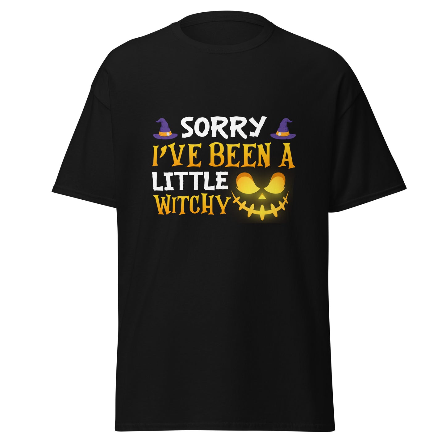 Sorry I've Been A Little Witchy, weiches T-Shirt aus schwerer Baumwolle im Halloween-Design