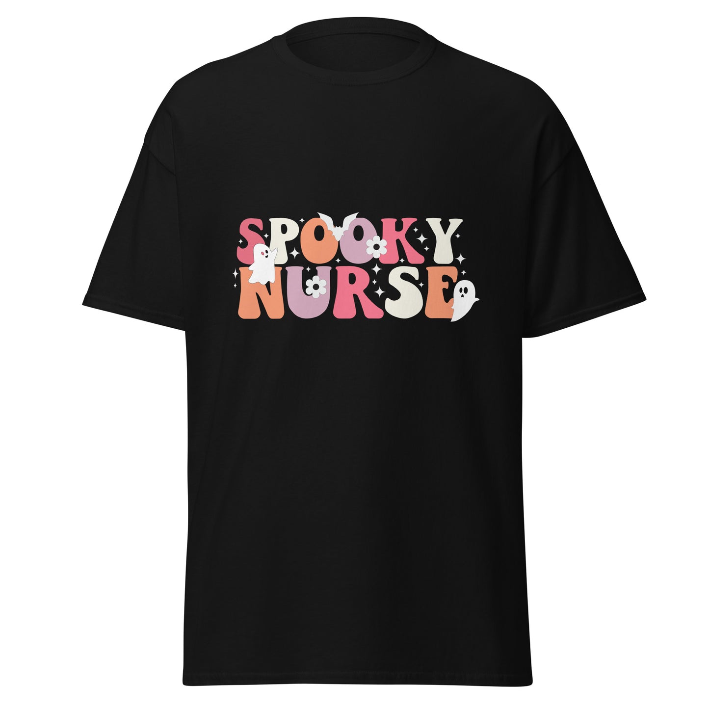 ENFERMERA SPOOKY, camiseta de algodón pesado de estilo suave con diseño de Halloween