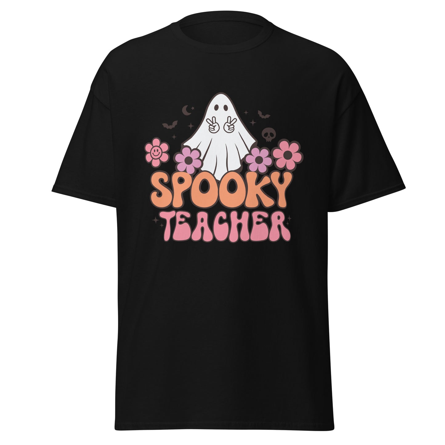 Spooky Teacher, camiseta de algodón pesado de estilo suave con diseño de Halloween