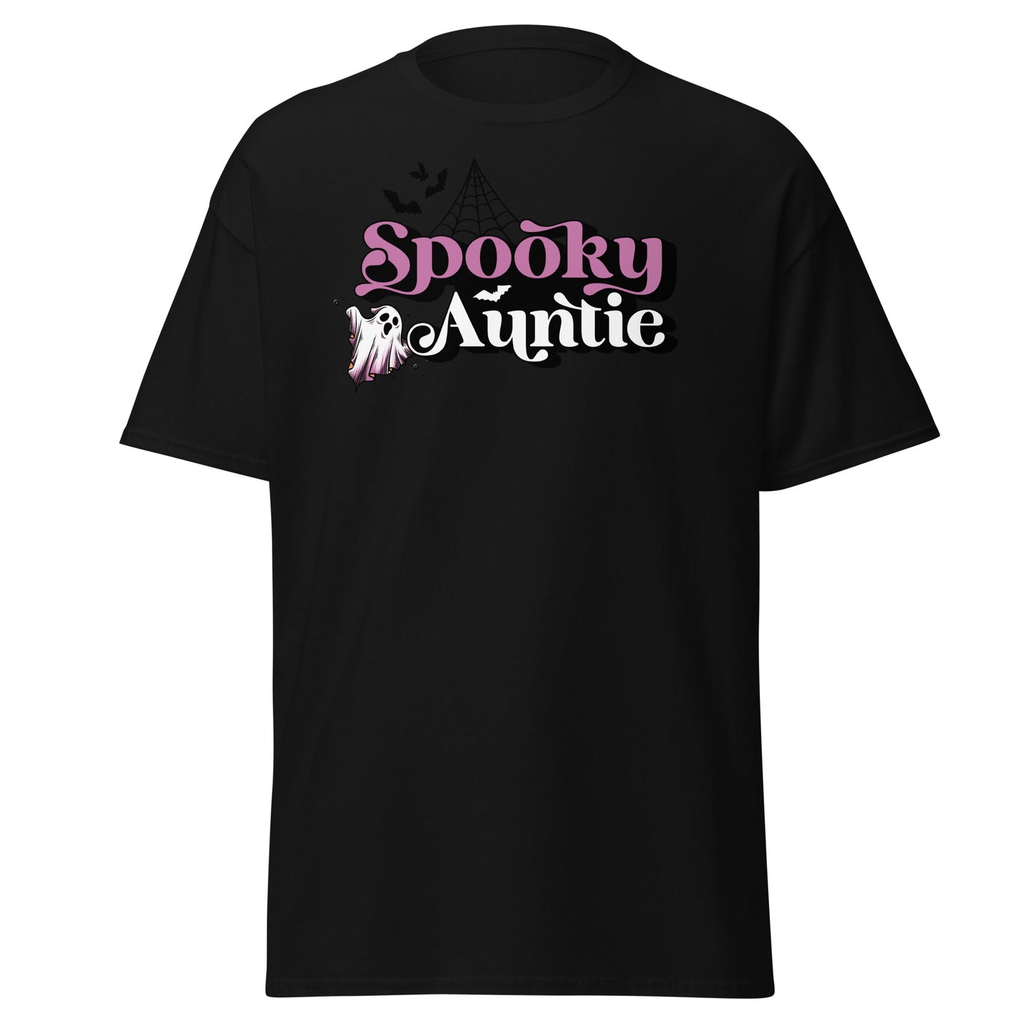 Gruselige Tante, Halloween-Design, weiches T-Shirt aus schwerer Baumwolle