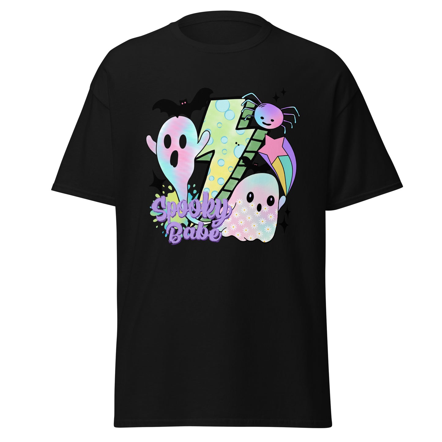 Spooky Babe, camiseta de algodón pesado de estilo suave con diseño de Halloween