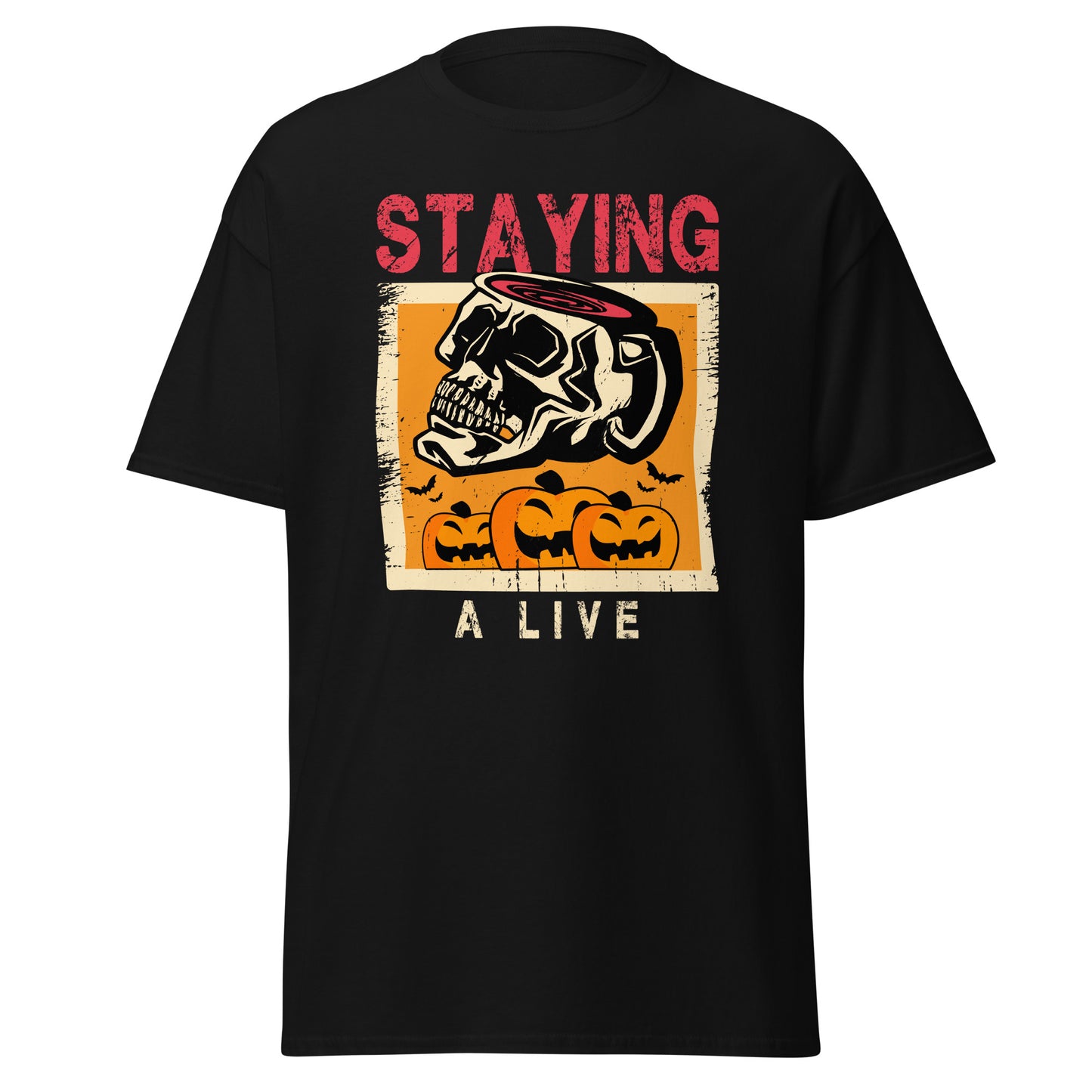 Stayng A Live, Halloween-Design, weiches T-Shirt aus schwerer Baumwolle