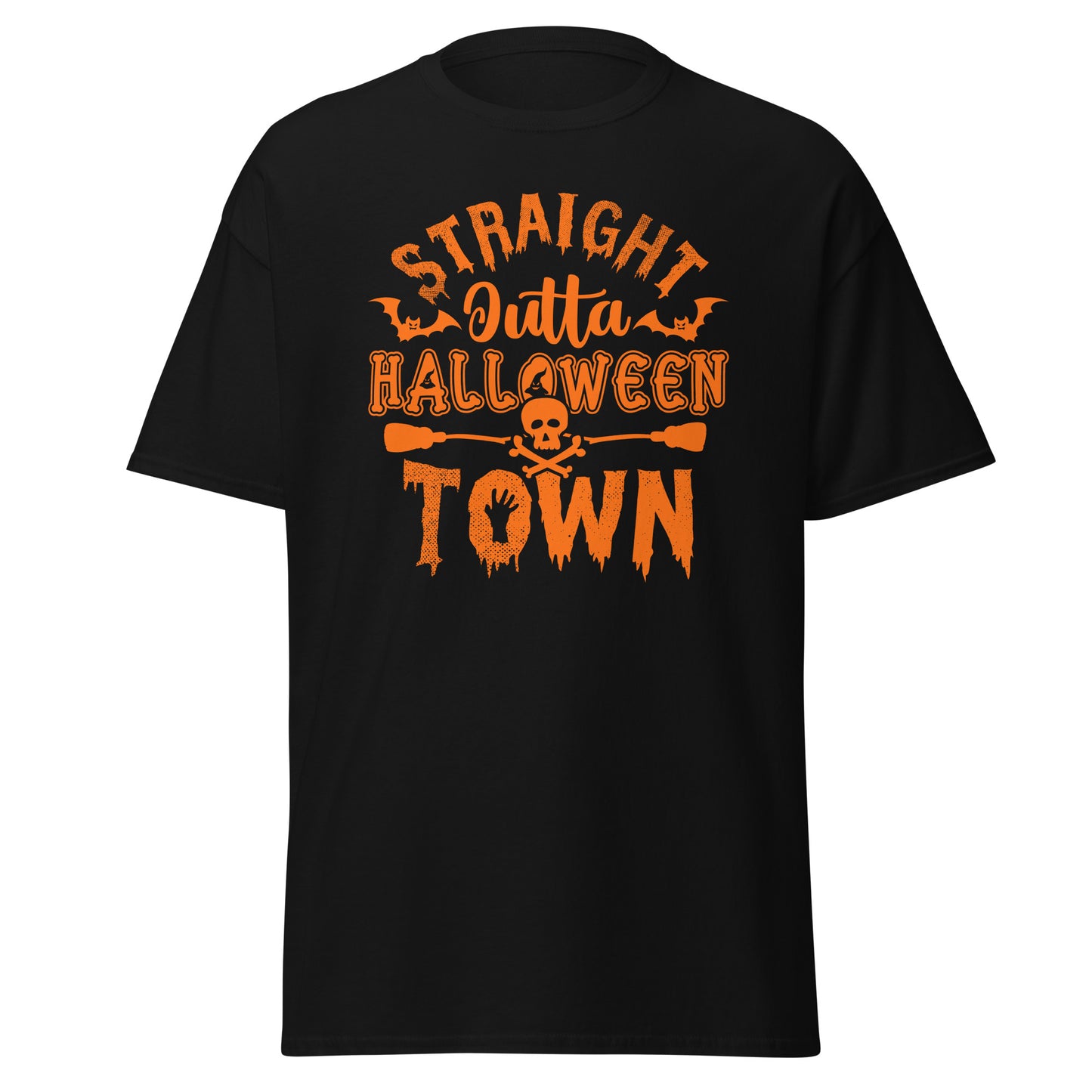 Straight Outta Halloween Town, weiches T-Shirt aus schwerer Baumwolle im Halloween-Design