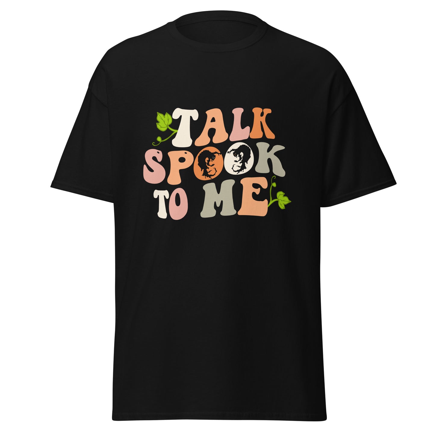 Talk Spook To Me, camiseta de algodón pesado de estilo suave con diseño de Halloween