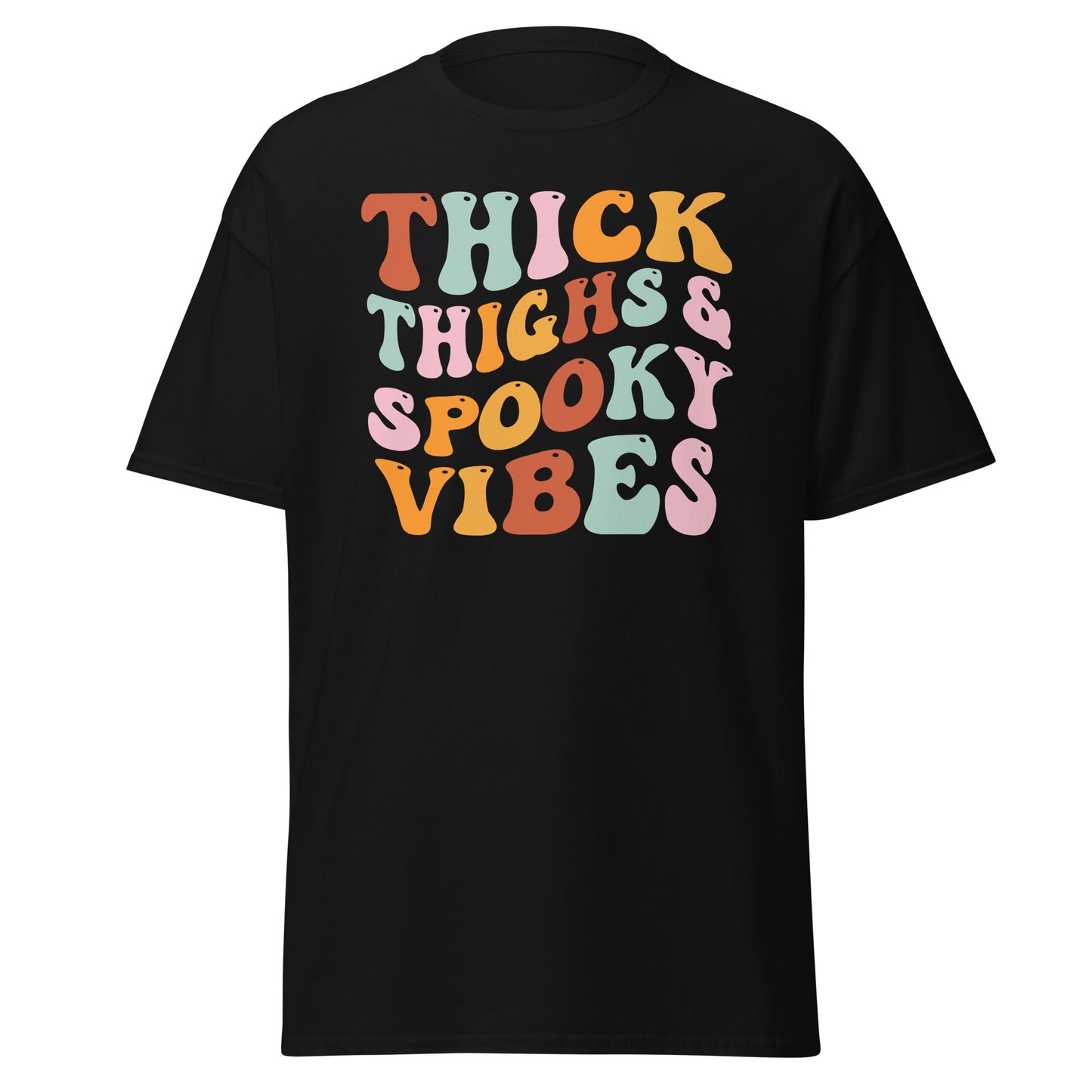 Thick Thighs & Spooky Vibes , Halloween Design Soft Style Heavy Cotton T-Shirt