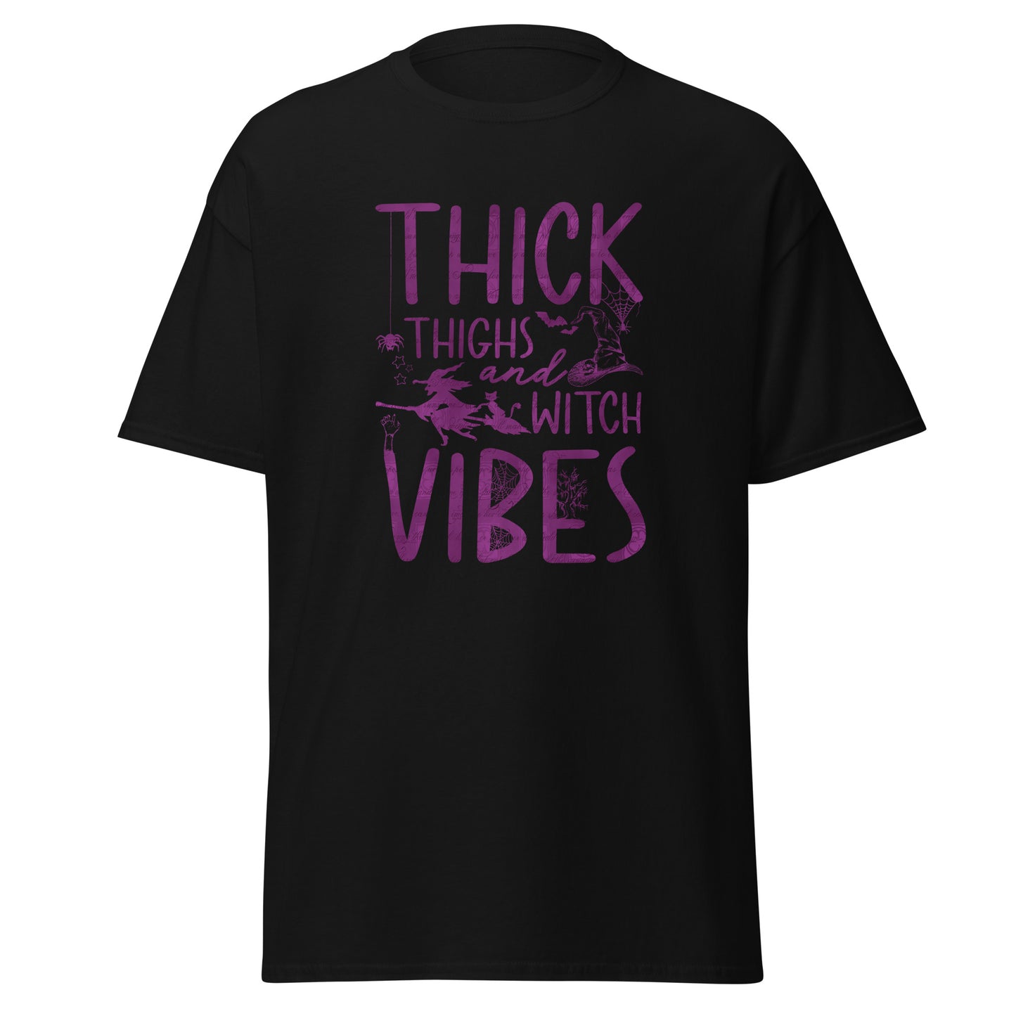 Thick Thighs And Witch Vibes , Halloween Design Soft Style Heavy Cotton T-Shirt