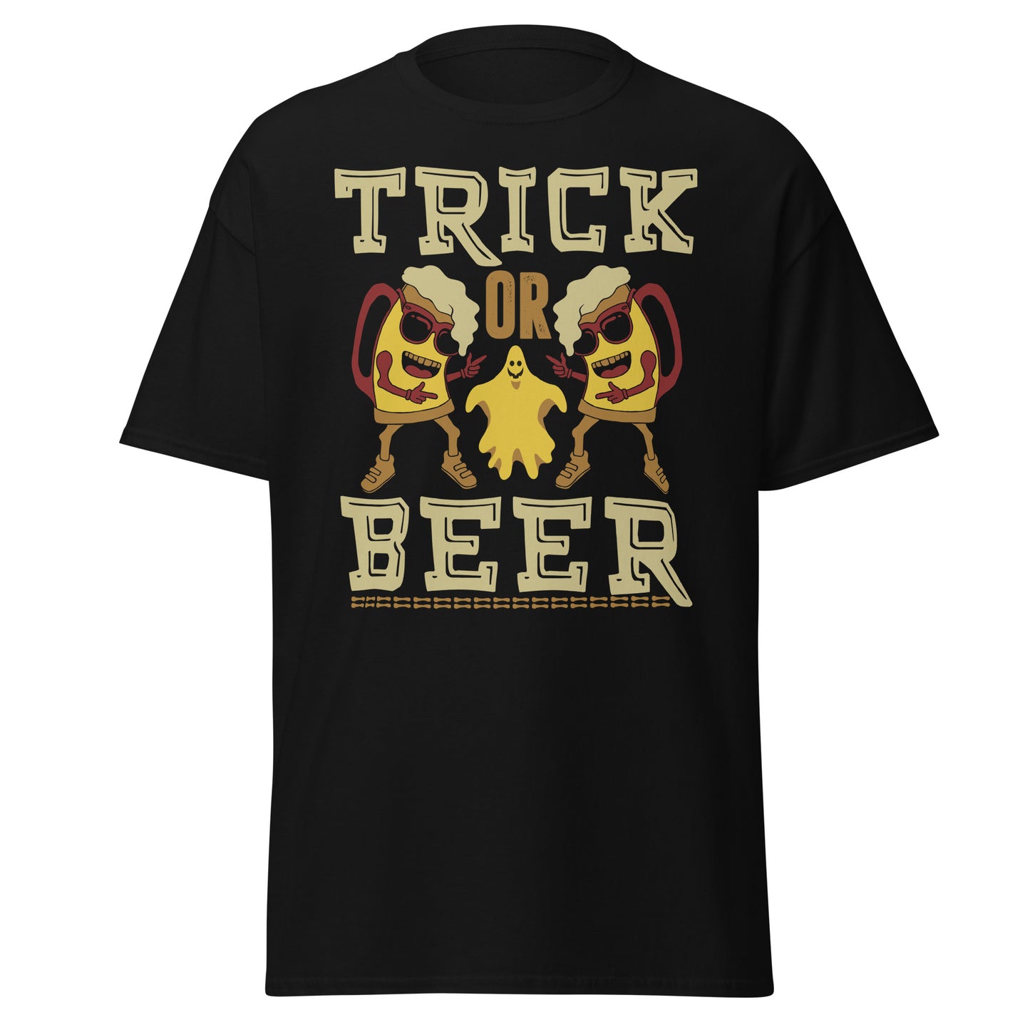 TRICK OR BEER , Halloween Design Soft Style Heavy Cotton T-Shirt