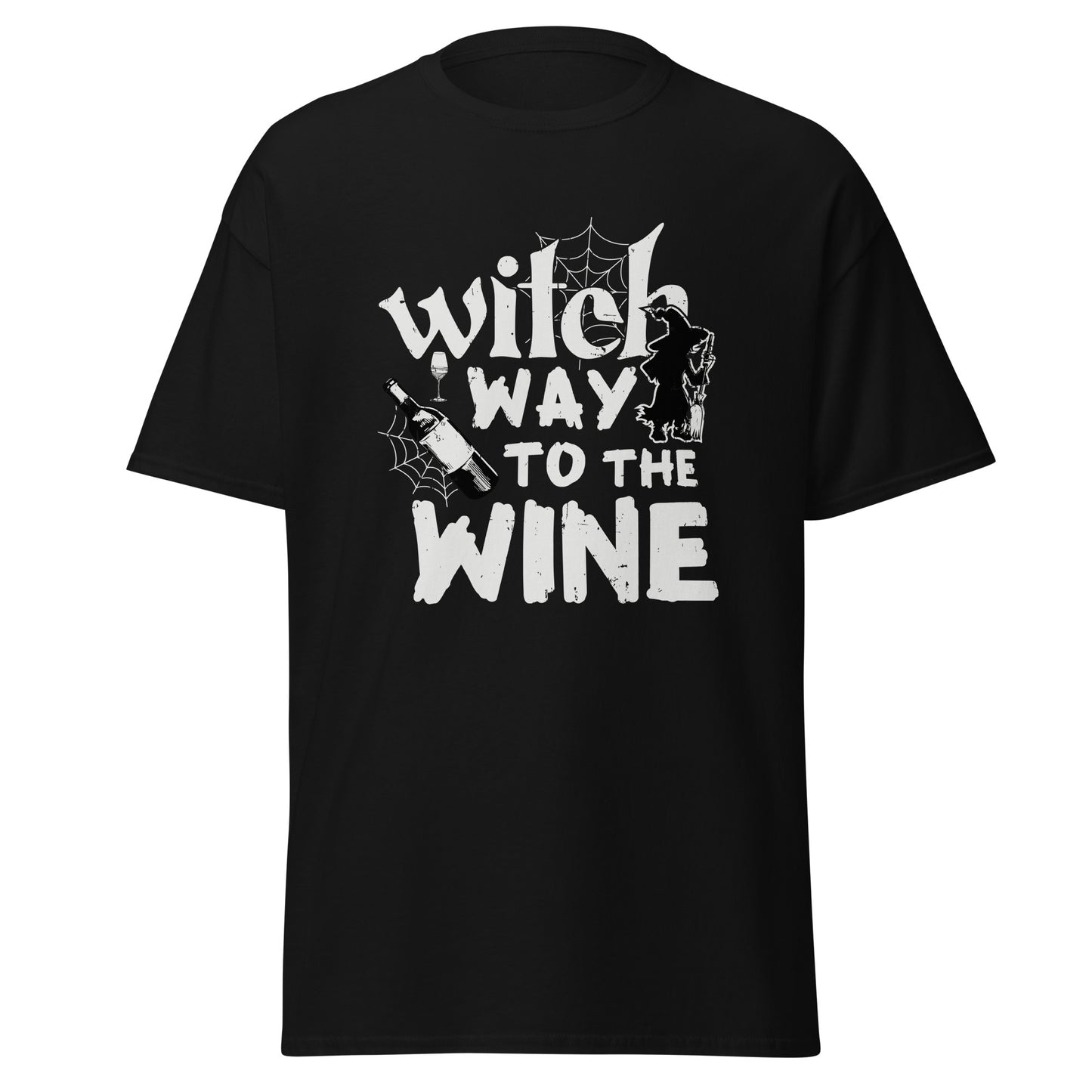 Witch Way to The Wine , Halloween Design Soft Style Heavy Cotton T-Shirt