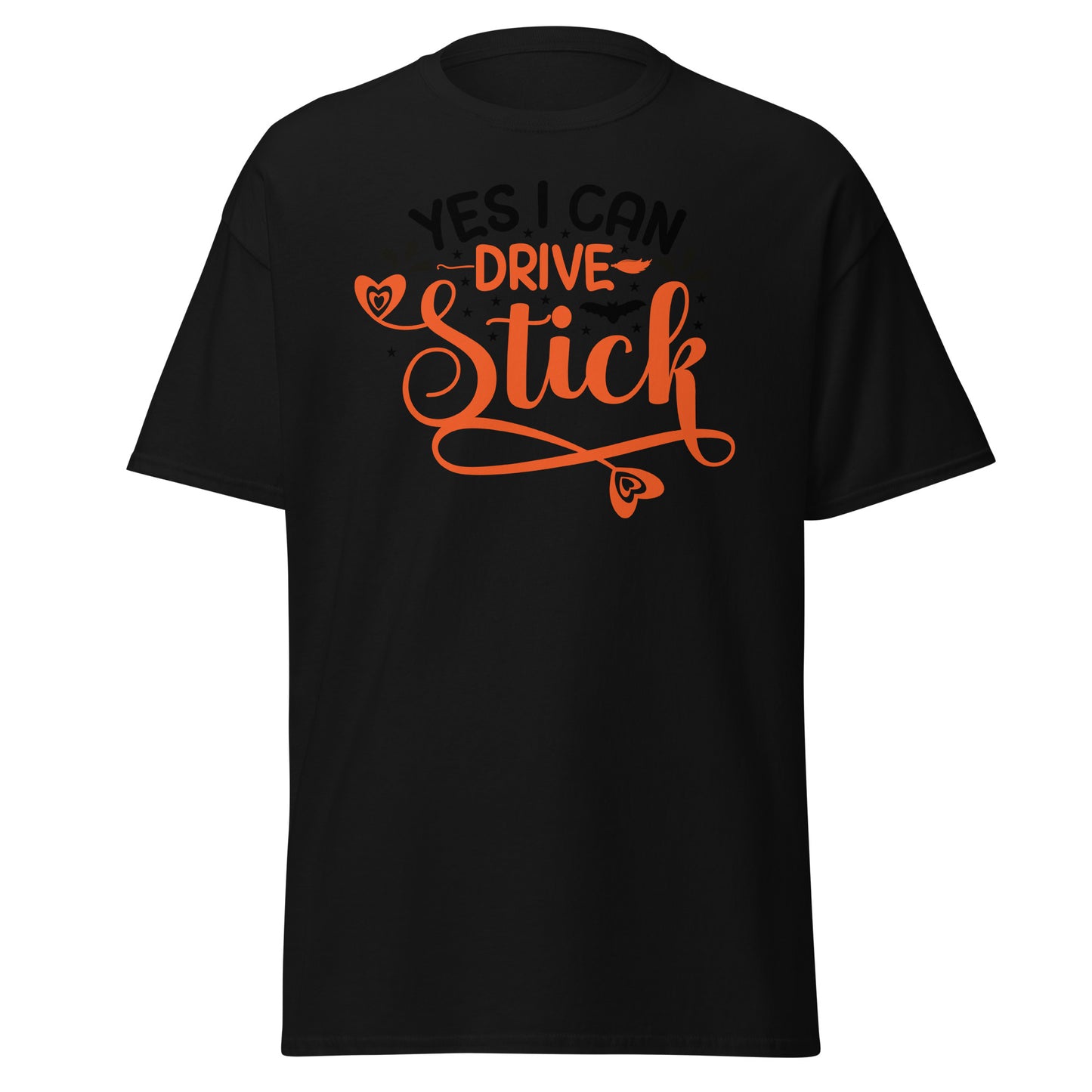 Ja, ich kann Stick fahren, Halloween-Design, weiches T-Shirt aus schwerer Baumwolle