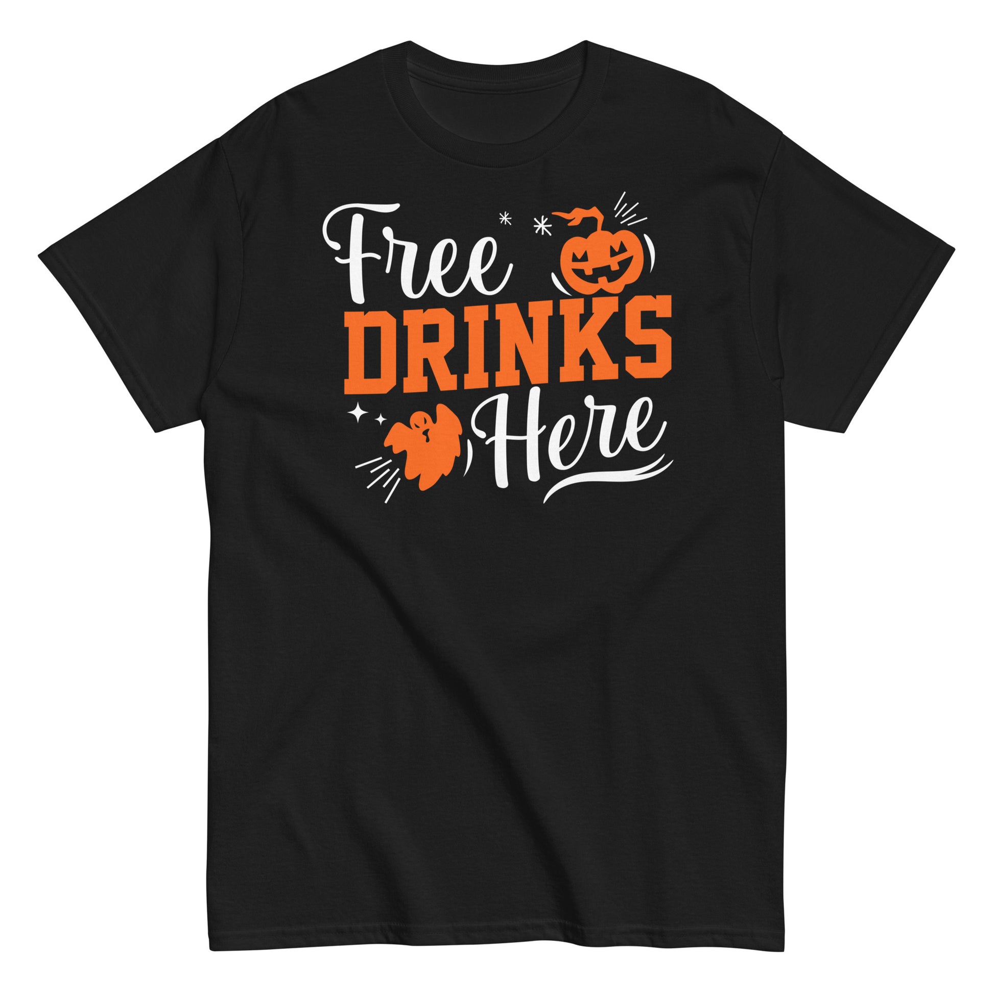 Raise Your Spirits. Free Drinks Here T-Shirt - Elevate Halloween Fun