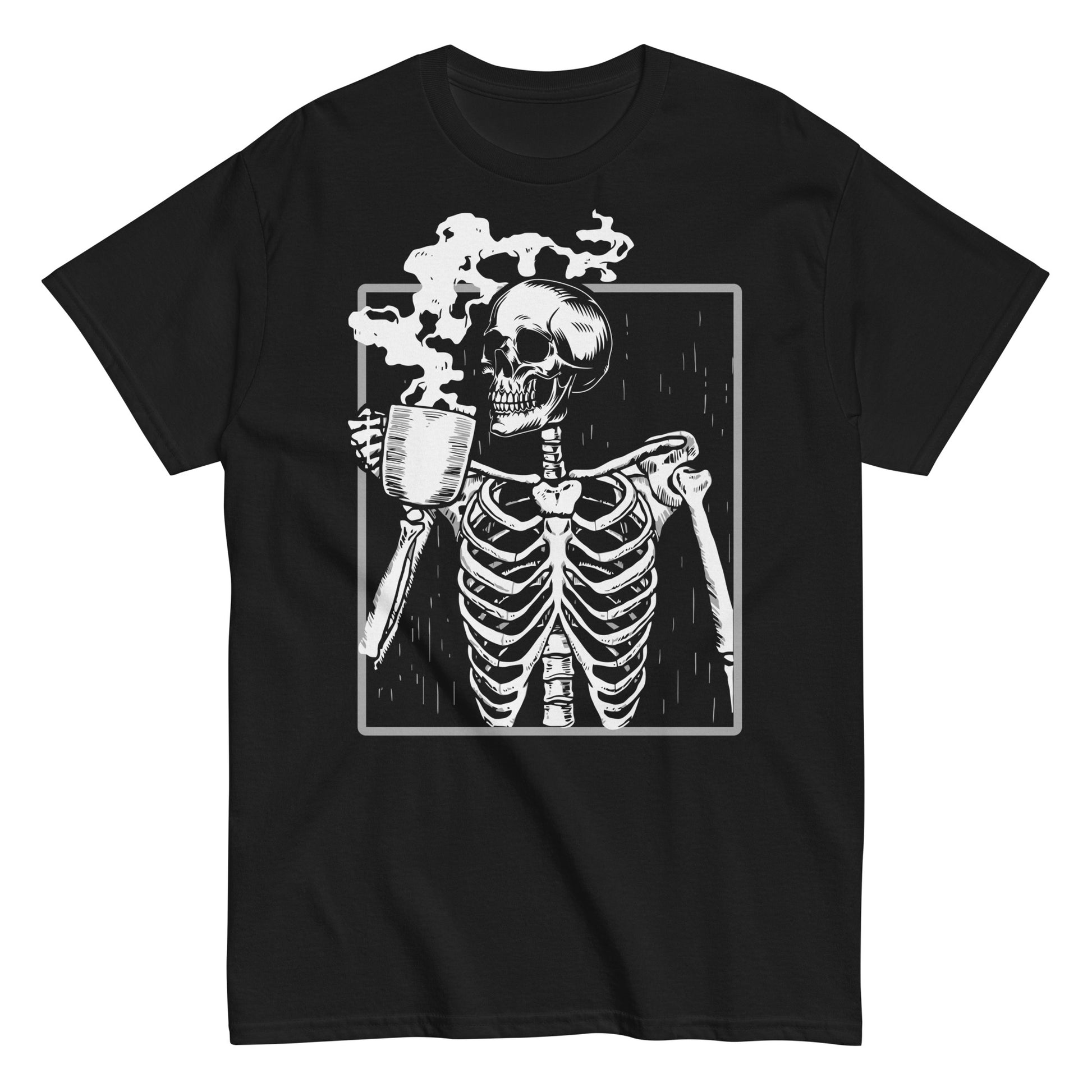 Caffeine & Creepy Vibes, Halloween Coffee Skeleton T-Shirt