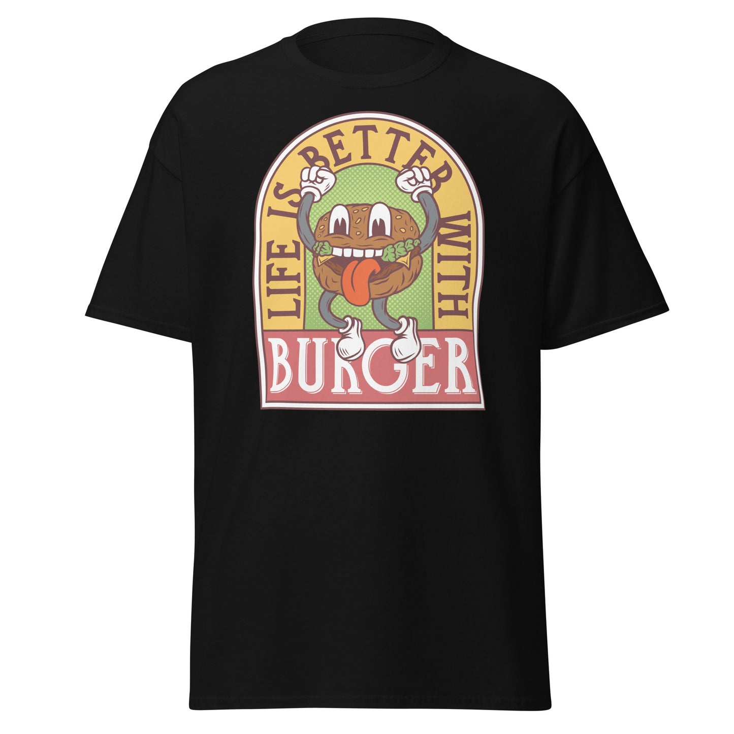 La vida es mejor con hamburguesa, camiseta de algodón pesado de estilo suave con diseño de Halloween