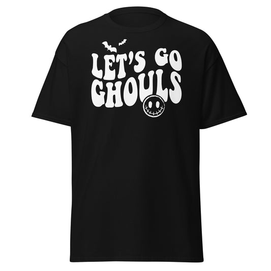 LETS GO GHOULS, camiseta de algodón pesado de estilo suave con diseño de Halloween