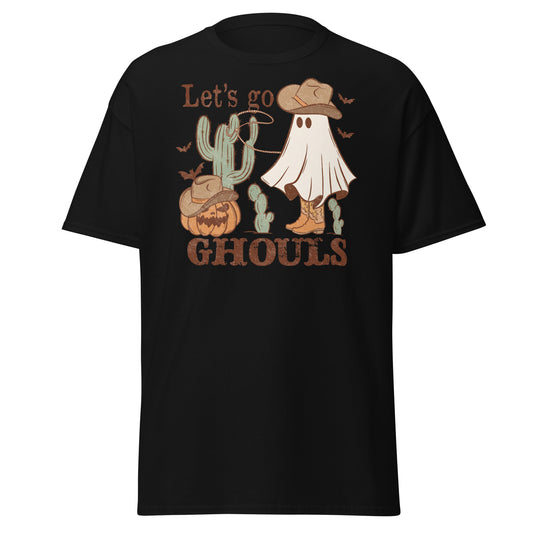 Let s go ghouls, camiseta de algodón pesado de estilo suave con diseño de Halloween