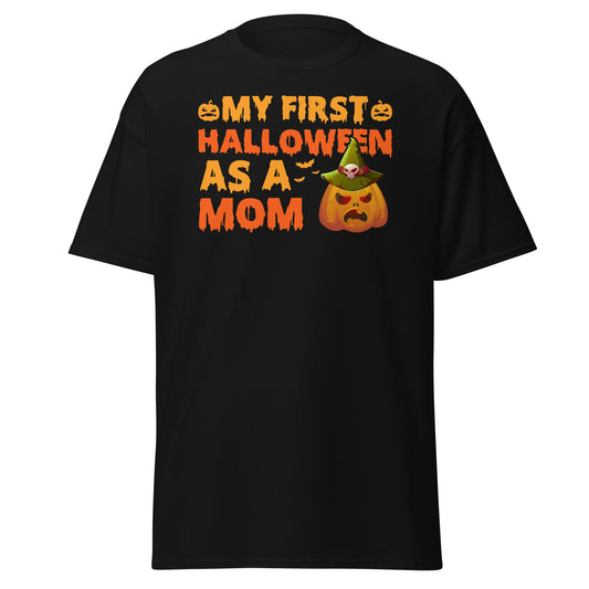 Mein erstes Halloween als Mutter, weiches T-Shirt aus schwerer Baumwolle im Halloween-Design