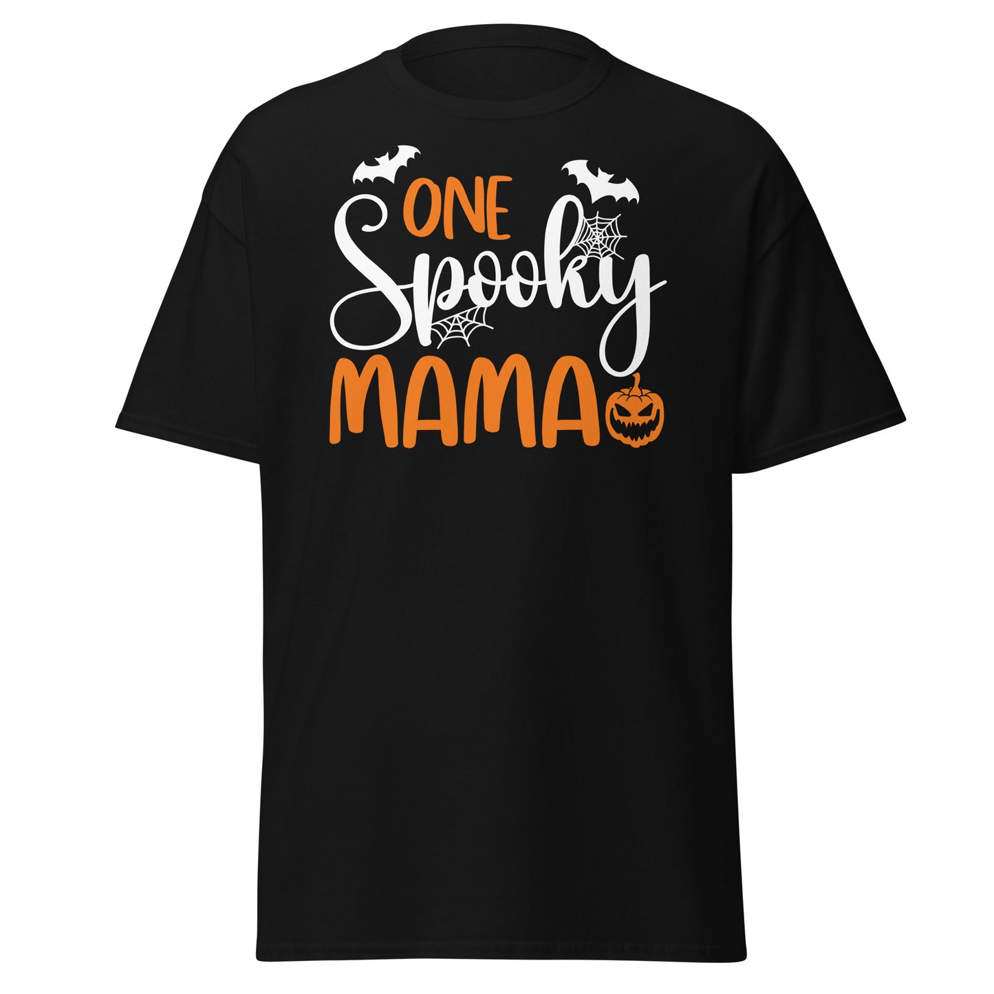 One Spooky Mama , Halloween Design Soft Style Heavy Cotton T-Shirt