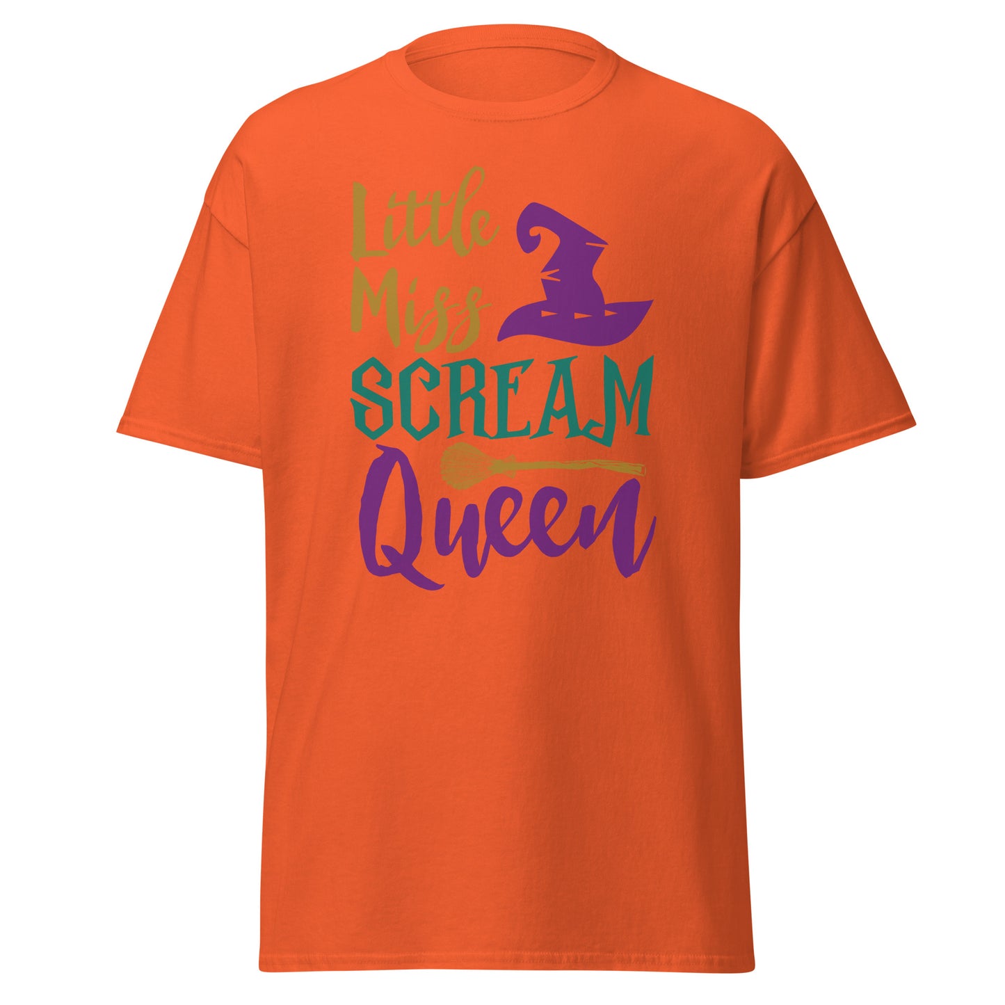 Little Miss Scream Queen , Halloween Design Soft Style Heavy Cotton T-Shirt