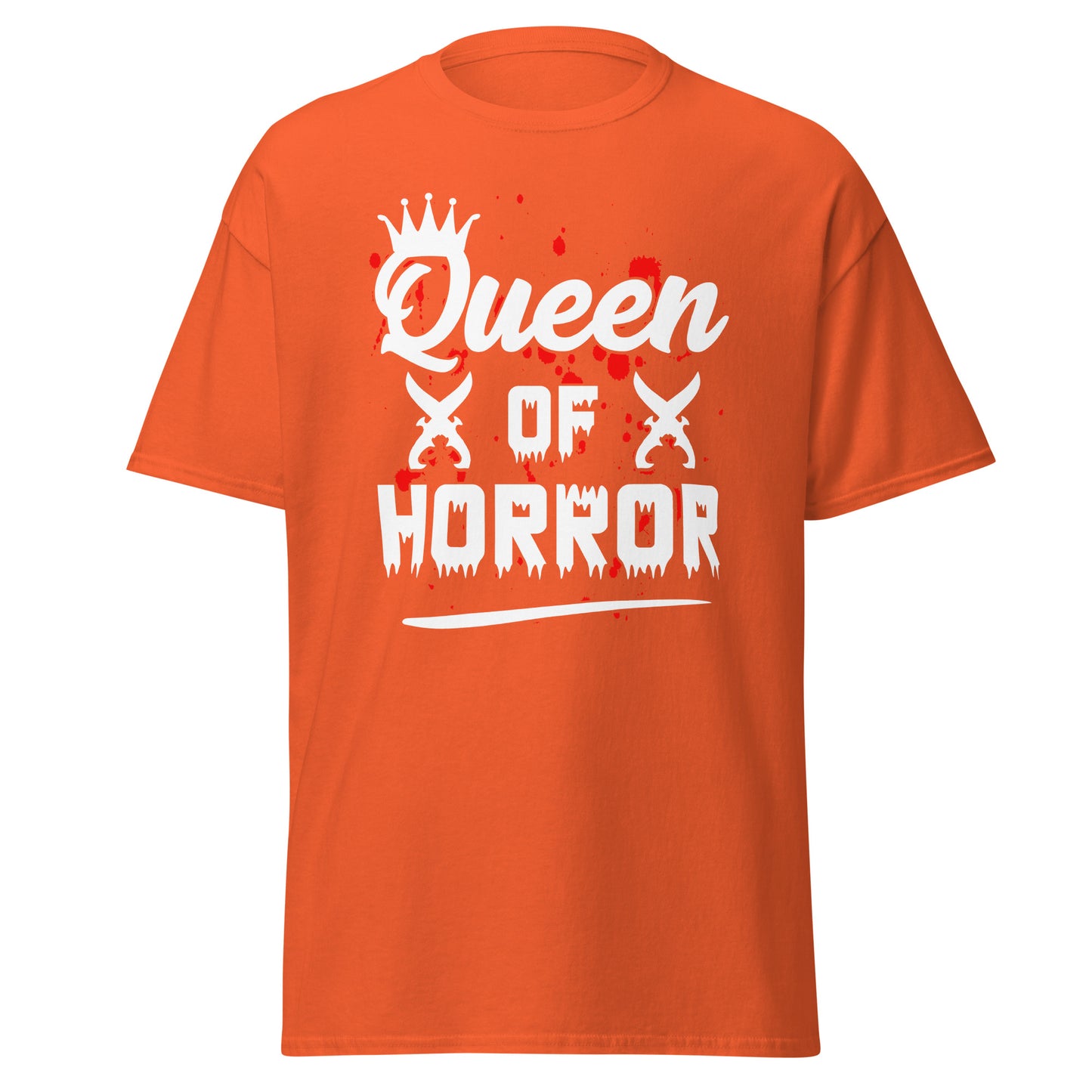 Queen Of Horror, Halloween-Design, weiches T-Shirt aus schwerer Baumwolle