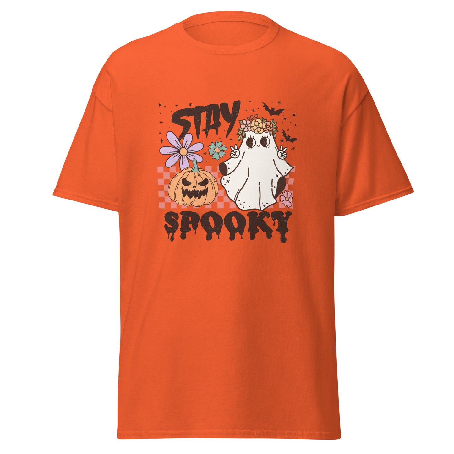 Stay Spooky, camiseta de algodón pesado de estilo suave con diseño de Halloween