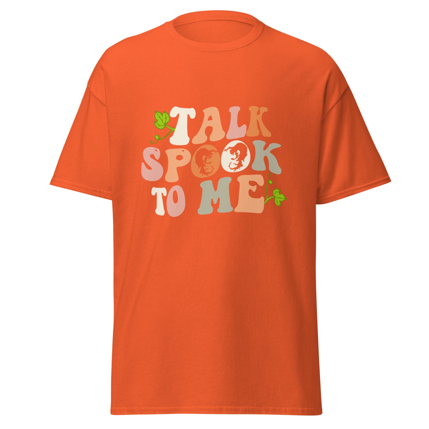 Talk Spook To Me, camiseta de algodón pesado de estilo suave con diseño de Halloween