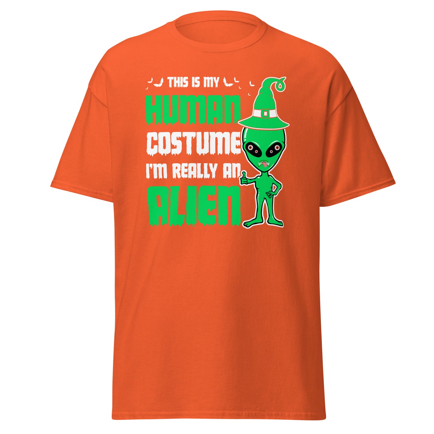 This Is My Human Costume I'm Really an Alien , Halloween Design Soft Style Heavy Cotton T-Shirt