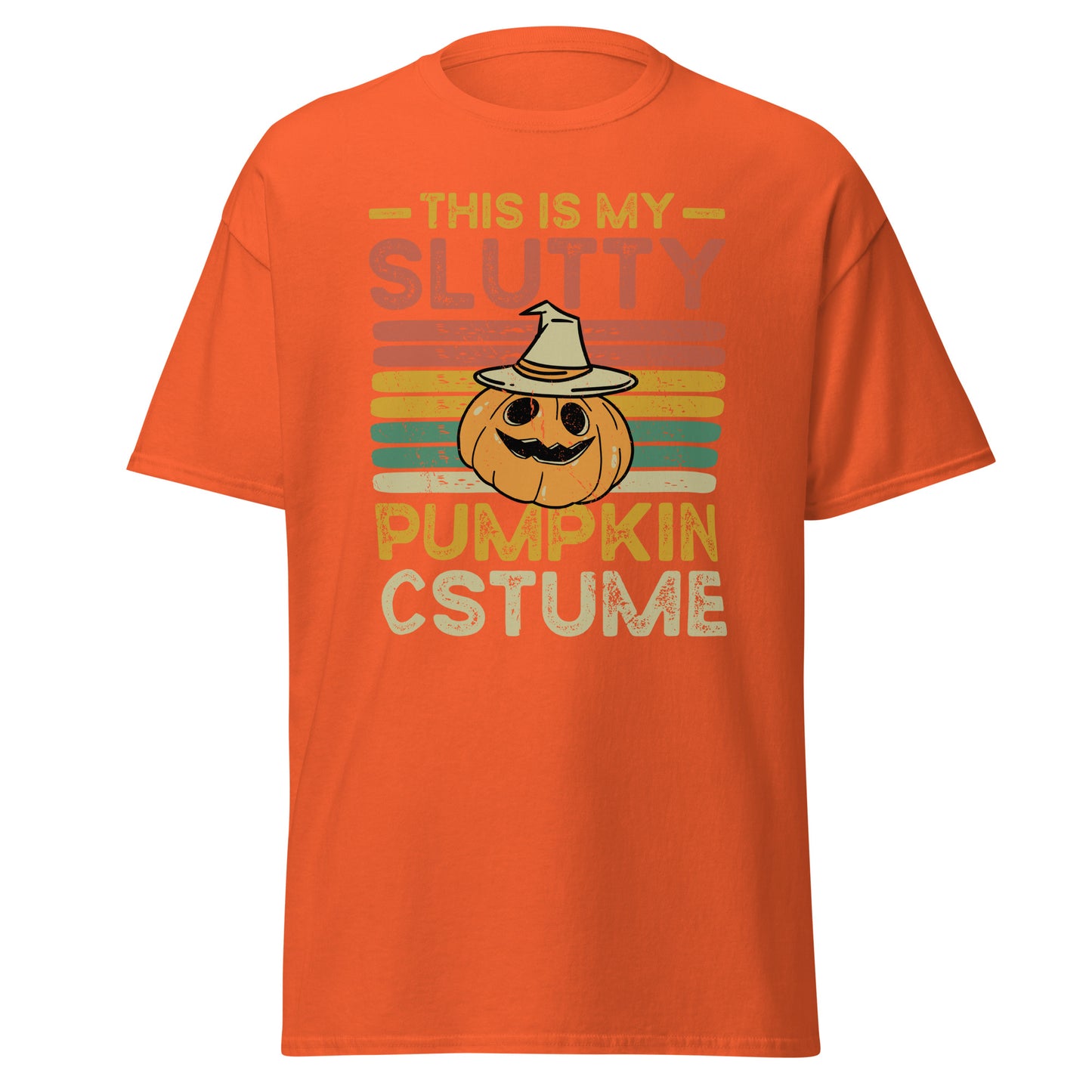 This is my Slutty Halloween Pumpkin Costume , Halloween Design Soft Style Heavy Cotton T-Shirt