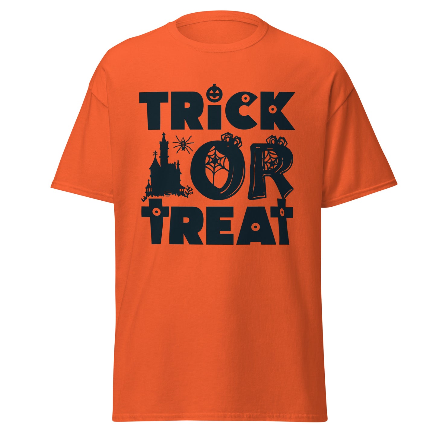 Truco o trato, camiseta de algodón pesado de estilo suave con diseño de Halloween