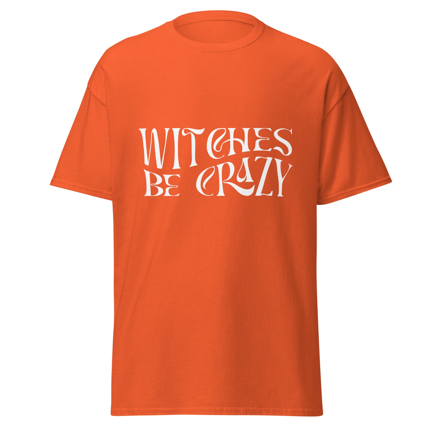 Witches Be Crazy, camiseta de algodón pesado de estilo suave con diseño de Halloween