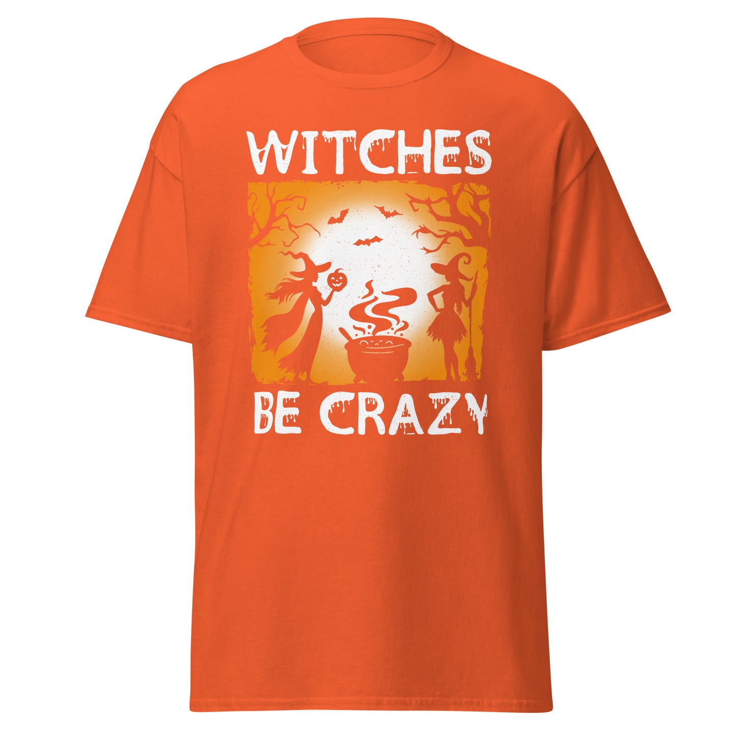 Witches Be Crazy, Halloween-Design, weiches T-Shirt aus schwerer Baumwolle