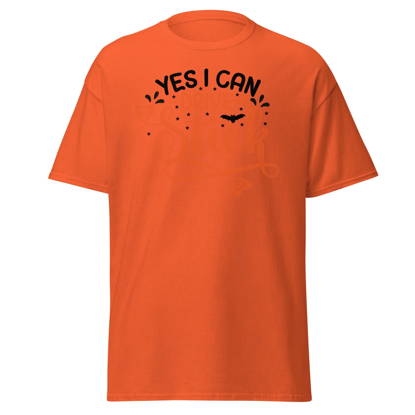 Yes I can Drive Stick , Halloween Design Soft Style Heavy Cotton T-Shirt