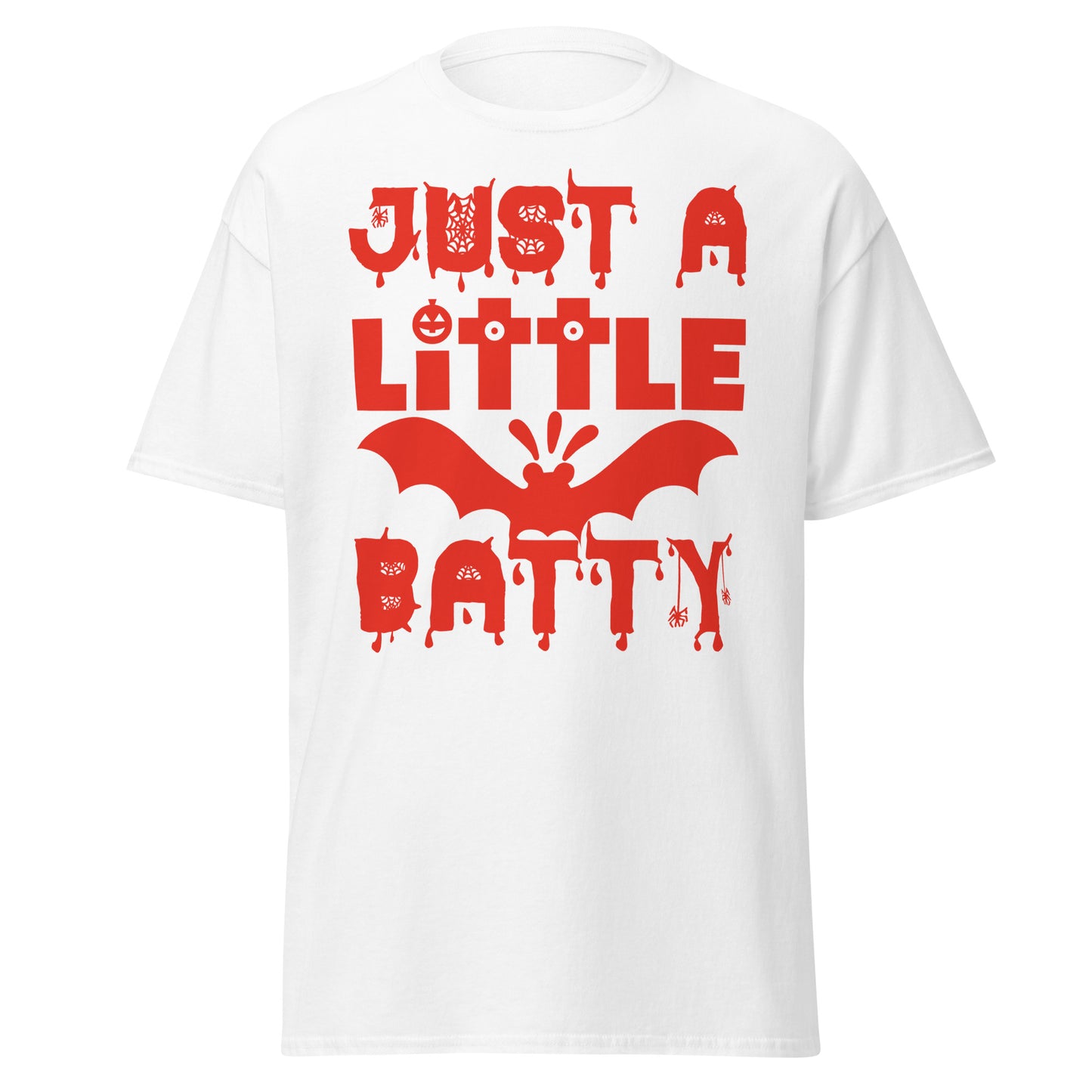 Just A Little Batty, camiseta de algodón pesado de estilo suave con diseño de Halloween