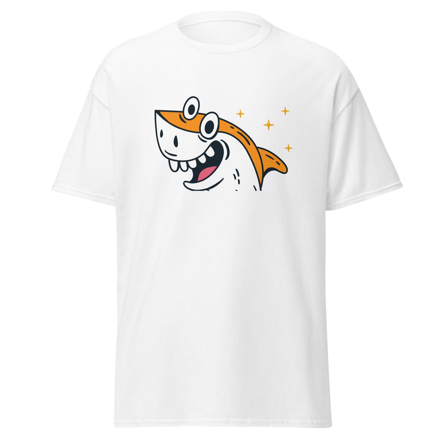 Shark Trick or Eat, Halloween-Design, weiches T-Shirt aus schwerer Baumwolle