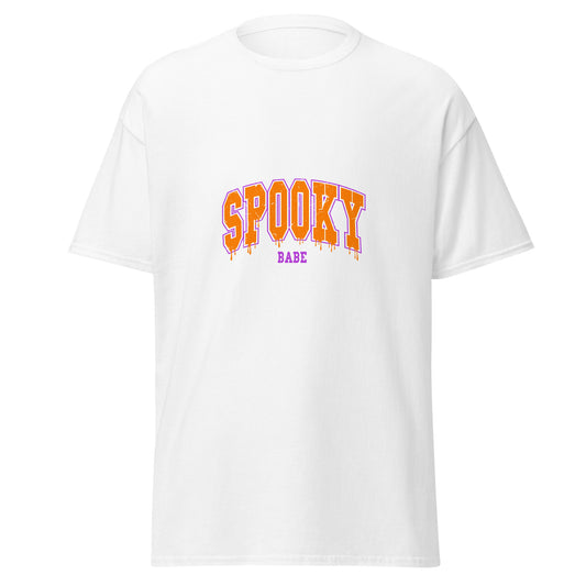 SPOOKY BABE, camiseta de algodón pesado de estilo suave con diseño de Halloween