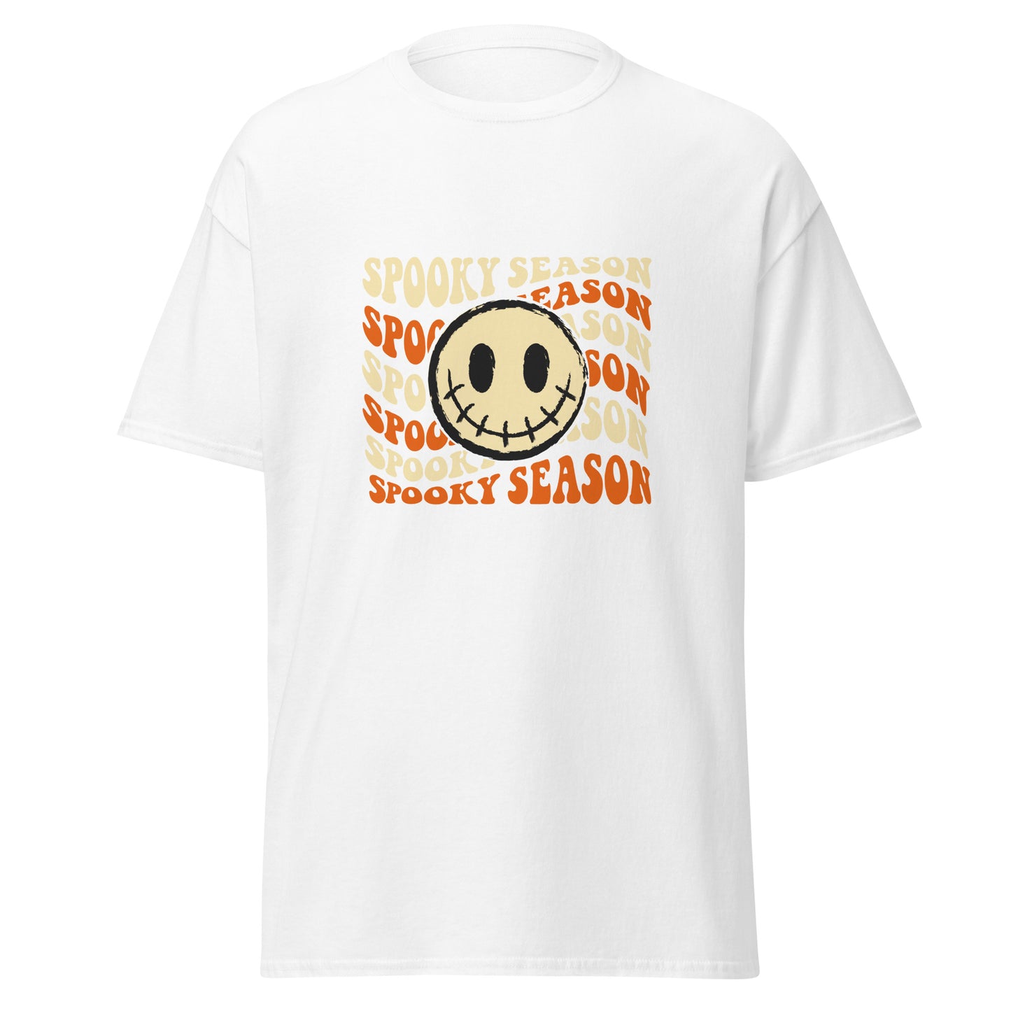 Gruselige Jahreszeit, Halloween-Design, weiches T-Shirt aus schwerer Baumwolle