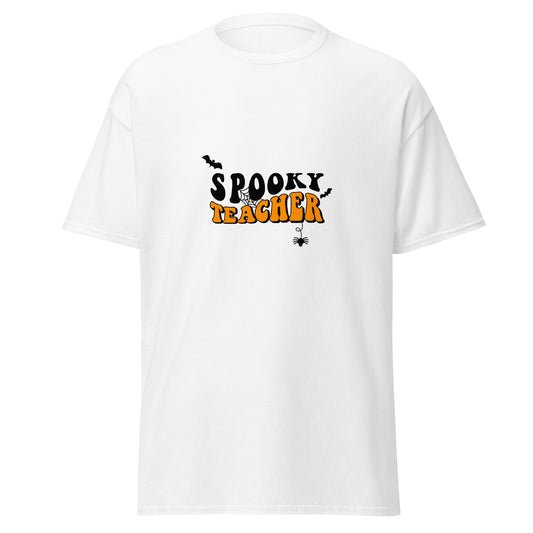 SPOOKY TEACHER, Camiseta de algodón pesado de estilo suave con diseño de Halloween