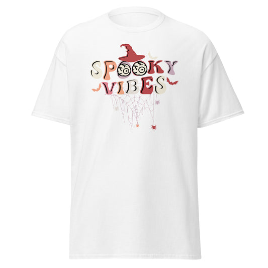 Spooky Vibes Retro, Halloween-Design, weiches T-Shirt aus schwerer Baumwolle