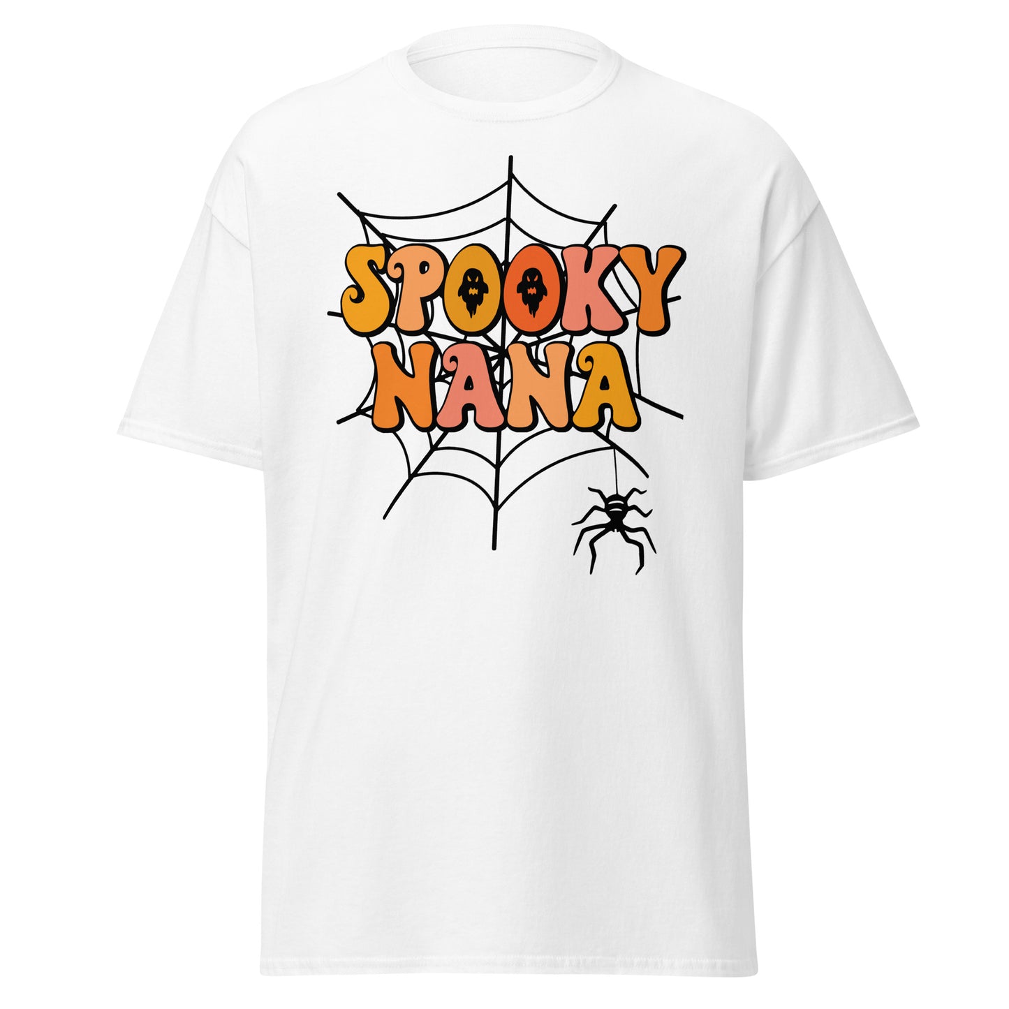 Gruselige Nana, Halloween-Design, weiches T-Shirt aus schwerer Baumwolle