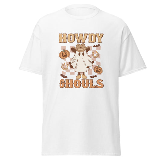 Texas Ghost Halloween, Howdy Ghouls , Halloween Design Soft Style Heavy Cotton T-Shirt