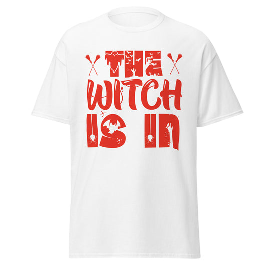 The Witch Is In, camiseta de algodón pesado de estilo suave con diseño de Halloween