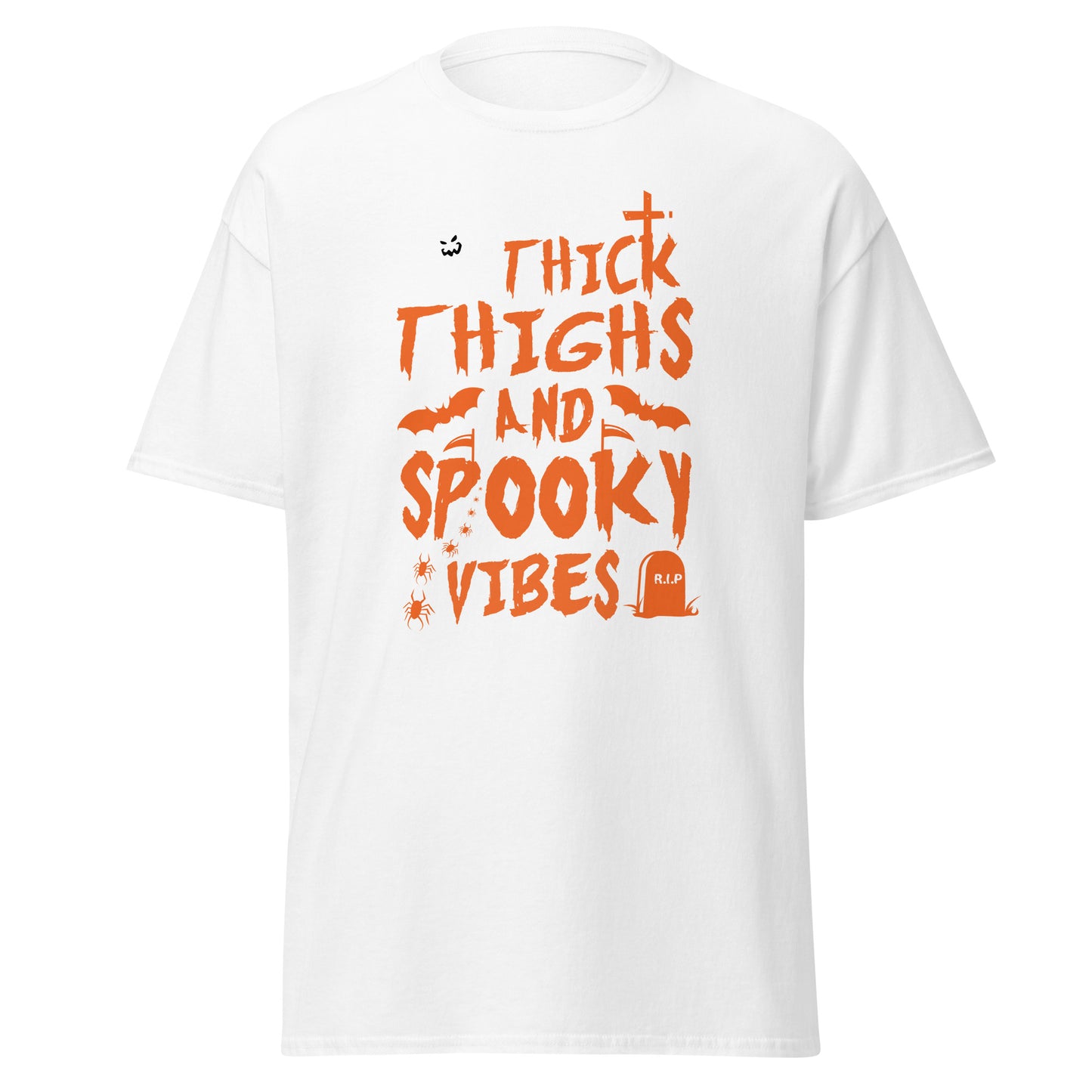 Thick Thighs & Spooky Vibes , Halloween Design Soft Style Heavy Cotton T-Shirt